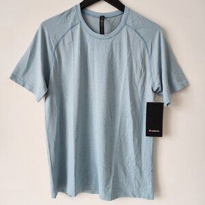 NWT LULULEMON PERO/BZEB Light Blue Metal Vent Tech SS 2.0 Shirt Men's XL